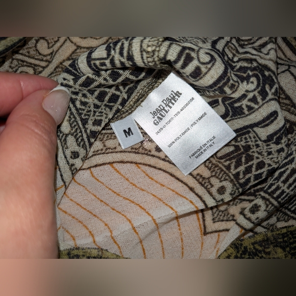 3S. NWT JEAN PAUL GAULTIER CARTOUCHE MESH CREW LONG SLEEVE TOP - Picture 6 of 8